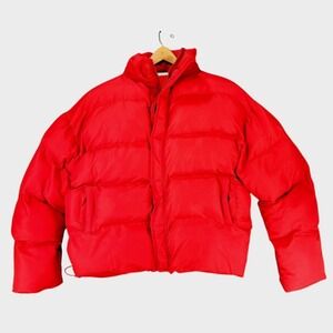 mnml Bubble Puffer Jacket M Men Red 26x26 Heavyweight Streetwear Full Zip READ